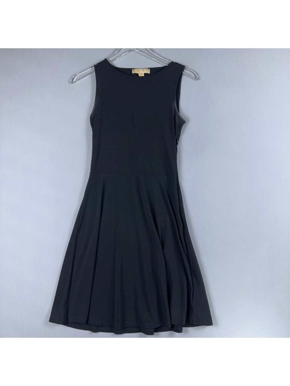 Michael Kors Dress Size XS Black Sleeveless Fit Flare Pleated Back Cutout A-lin - Picture 2 of 9